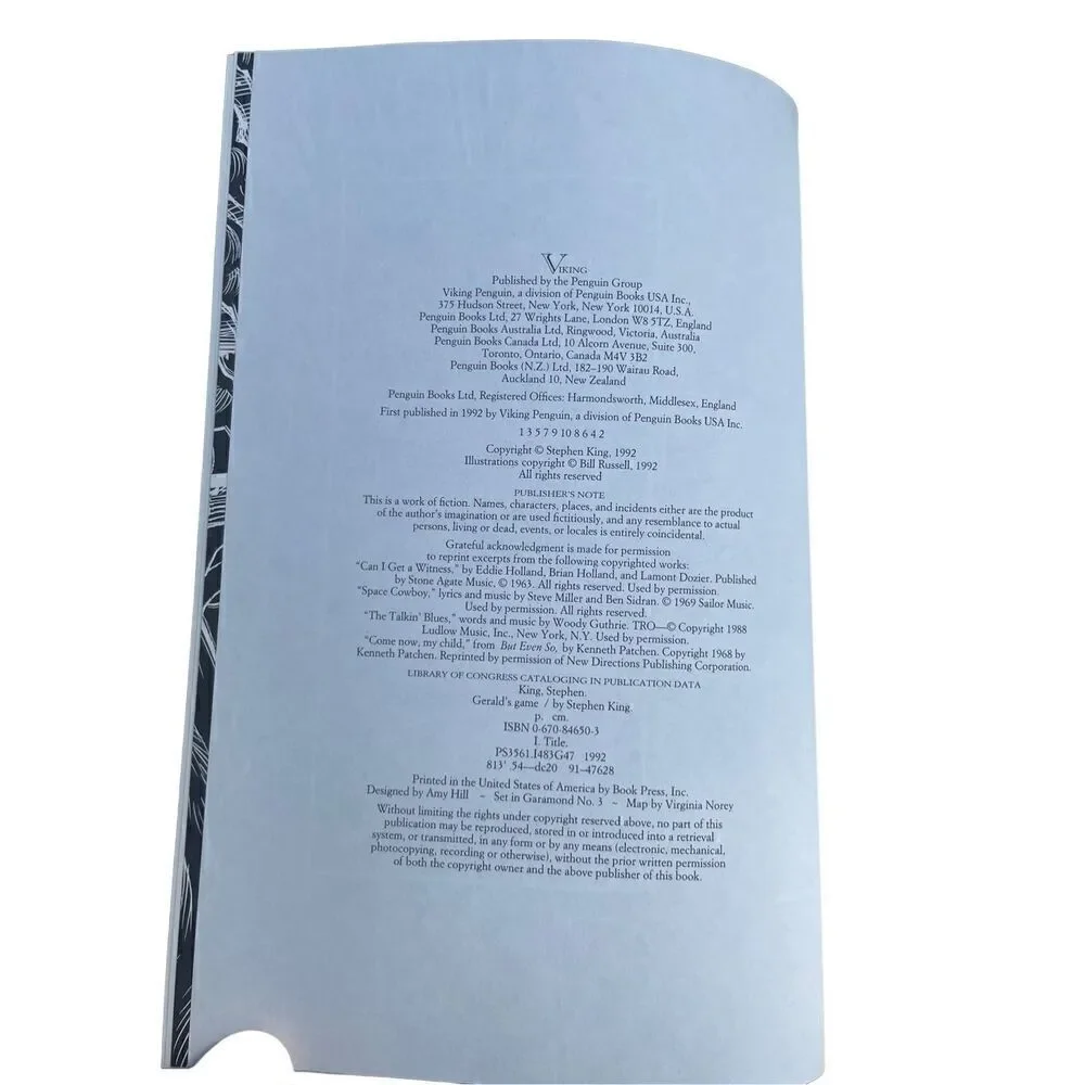 Stephen King Gerald’s Game HardCover Book-1st Edition